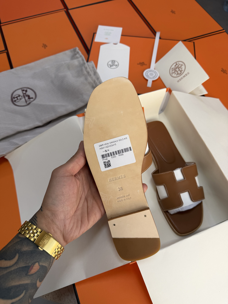 Hermes Oran Sandal Brown (Original Full Set)