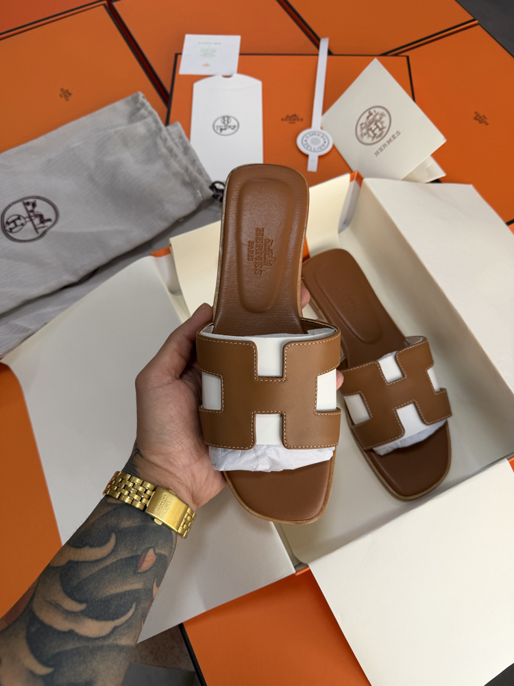 Hermes Oran Sandal Brown (Original Full Set)