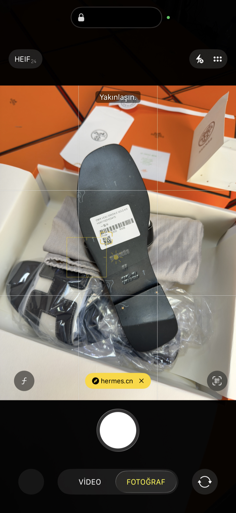 Hermes Oran Sandal Black (Original Full Set)