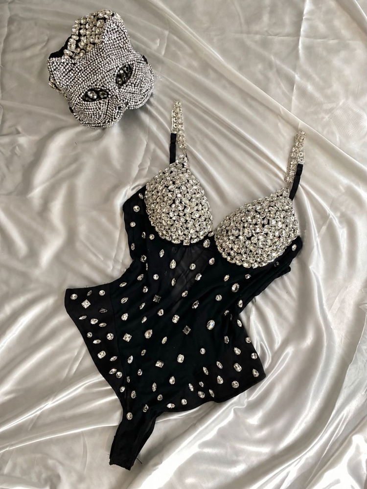 Taş İşlemeli Büstiyer & Transparan Body
