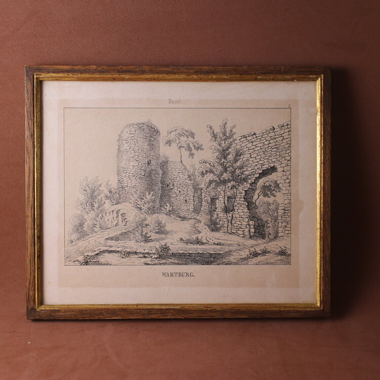Almanya Wartburg kalesi gravür baskı