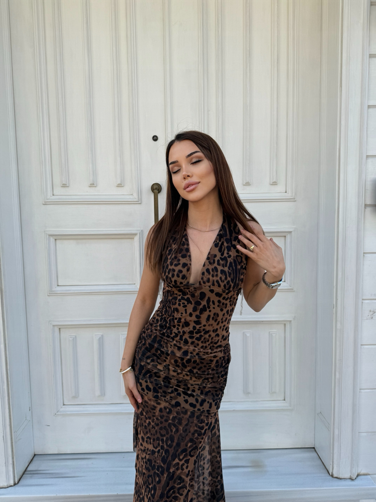 Leopar Tül elbise