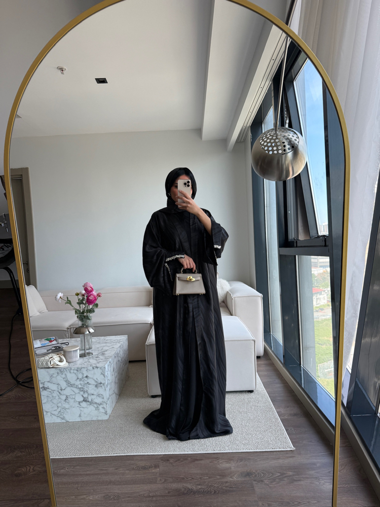 JAKAR saten abaya ve şal takım