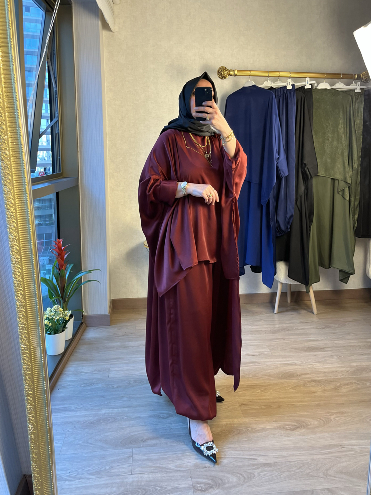 Bordo şalvar takım 