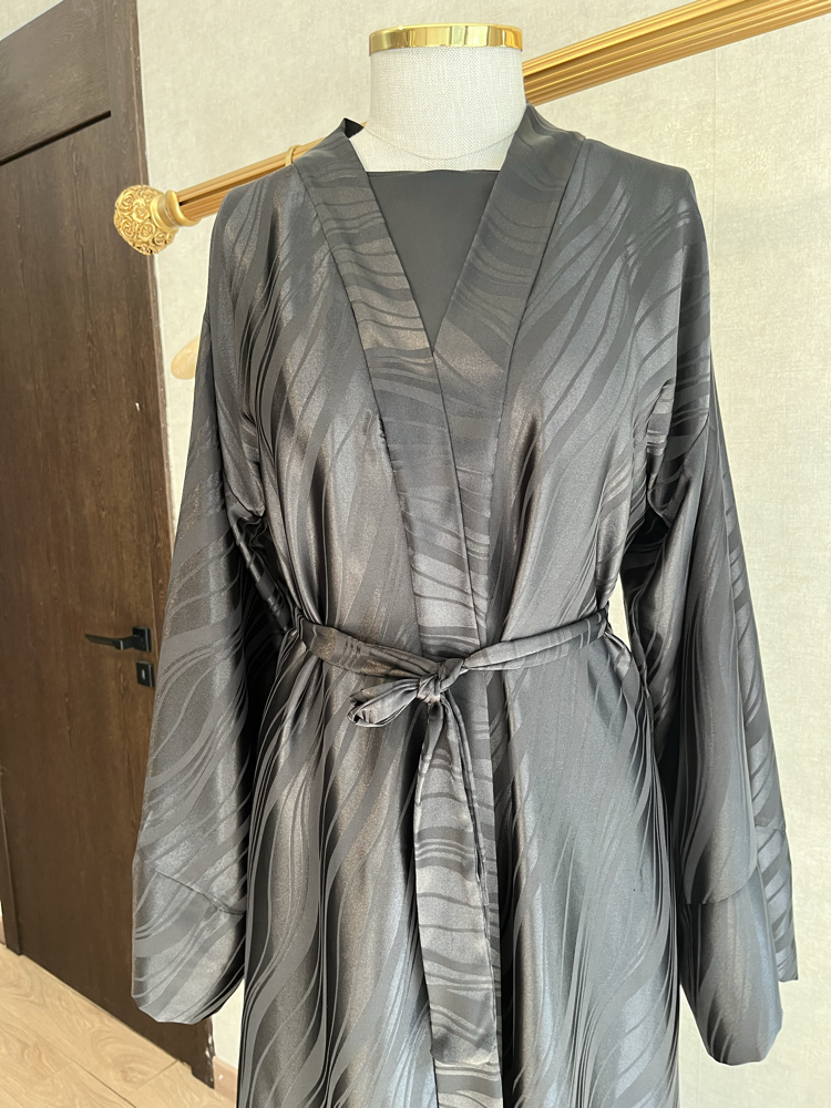 JAKAR saten abaya ve şal takım 