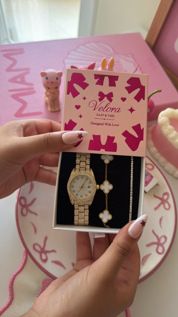 Gold parıltılı set