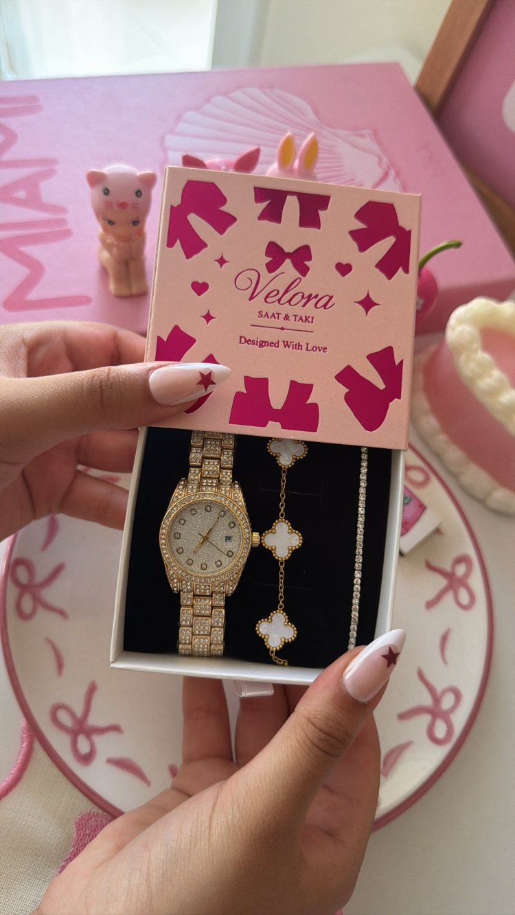 Gold parıltılı set