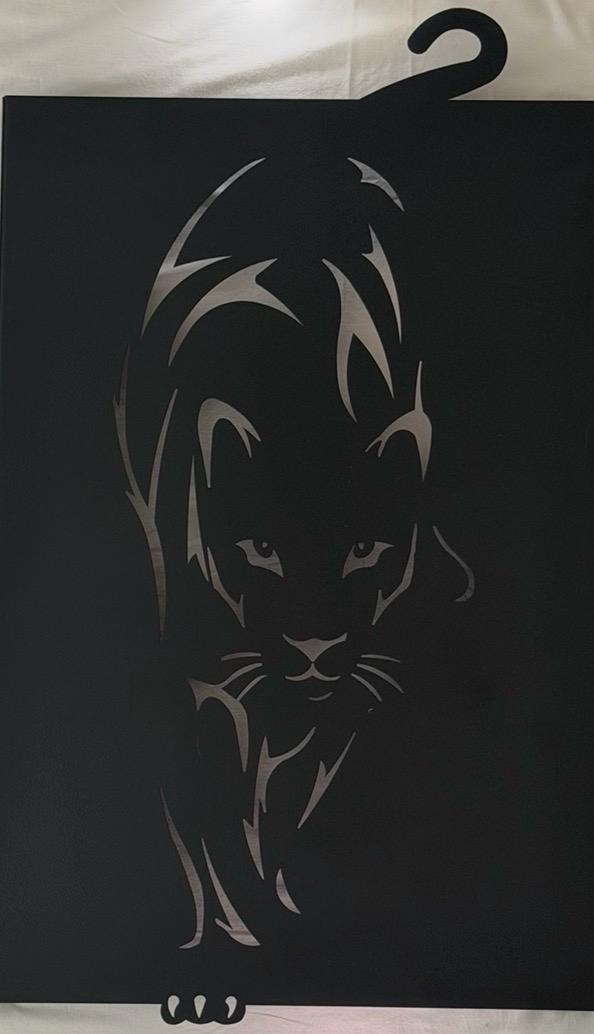 Jaguar Dekoratif Metal Portre Tablo