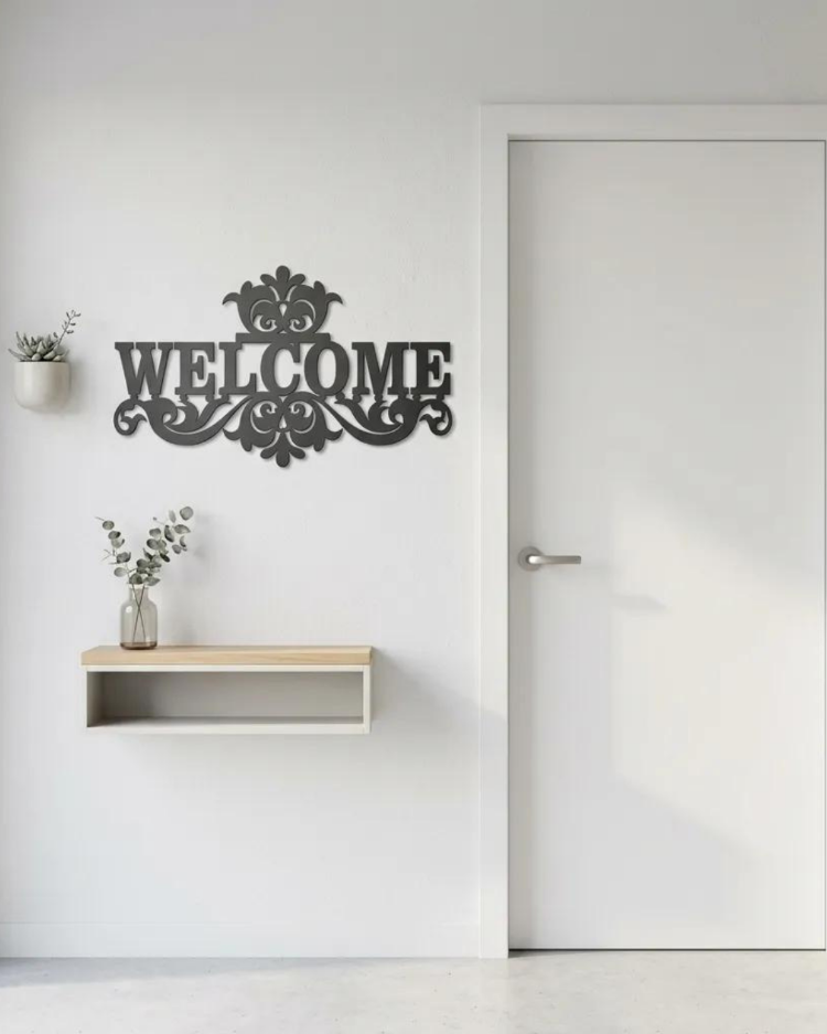 LAZER KESİM METAL WELCOME KAPI YAZISI (KİŞİYE ÖZEL)