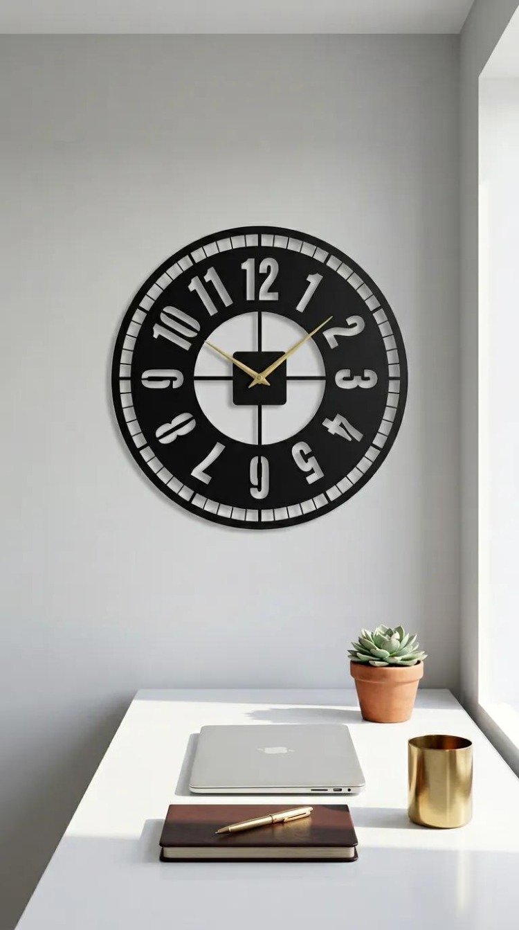 Dekoratif Metal Kesim Saat model 13