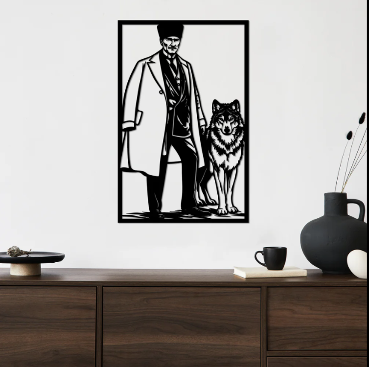 Atatürk Metal Portre Dekoratif Metal Tablo