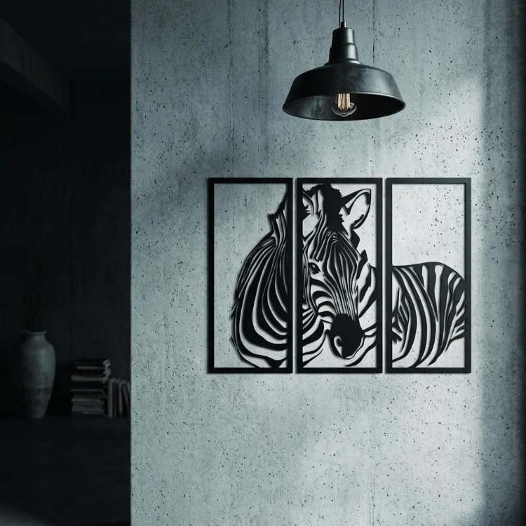 DEKORATİF METAL ZEBRA TABLO