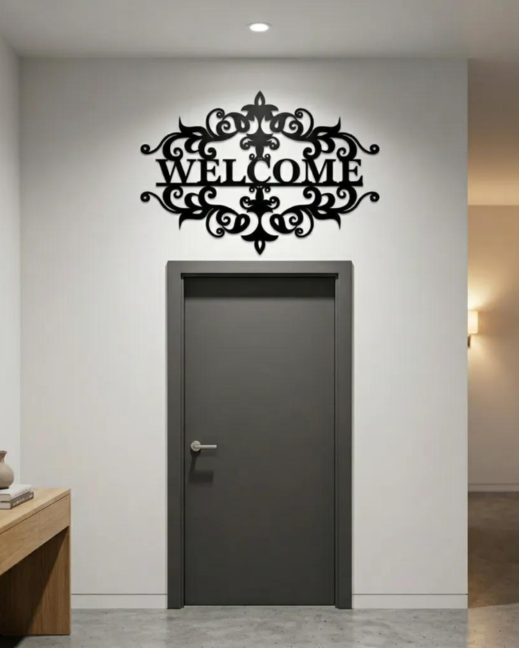 LAZER KESİM METAL WELCOME KAPI YAZISI (KİŞİYE ÖZEL)