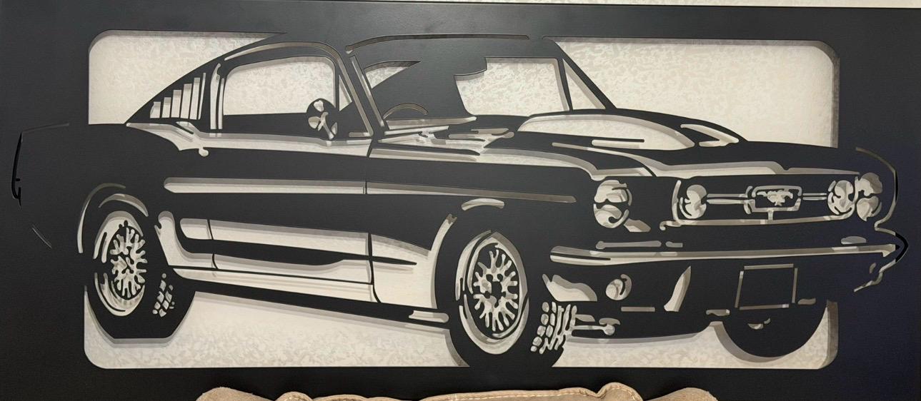 MUSTANG ARAÇ DUVAR DEKORASYON METAL TABLO