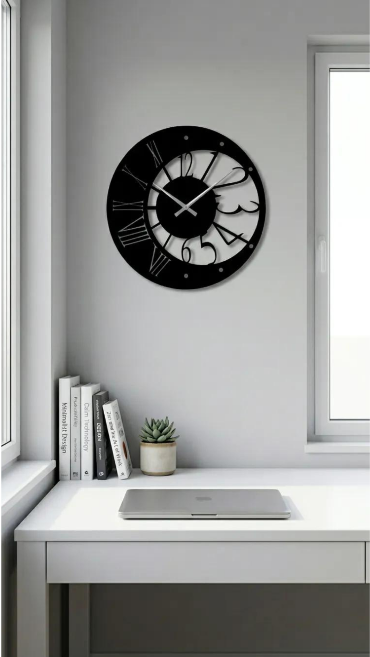 Dekoratif Metal Kesim Saat model 22