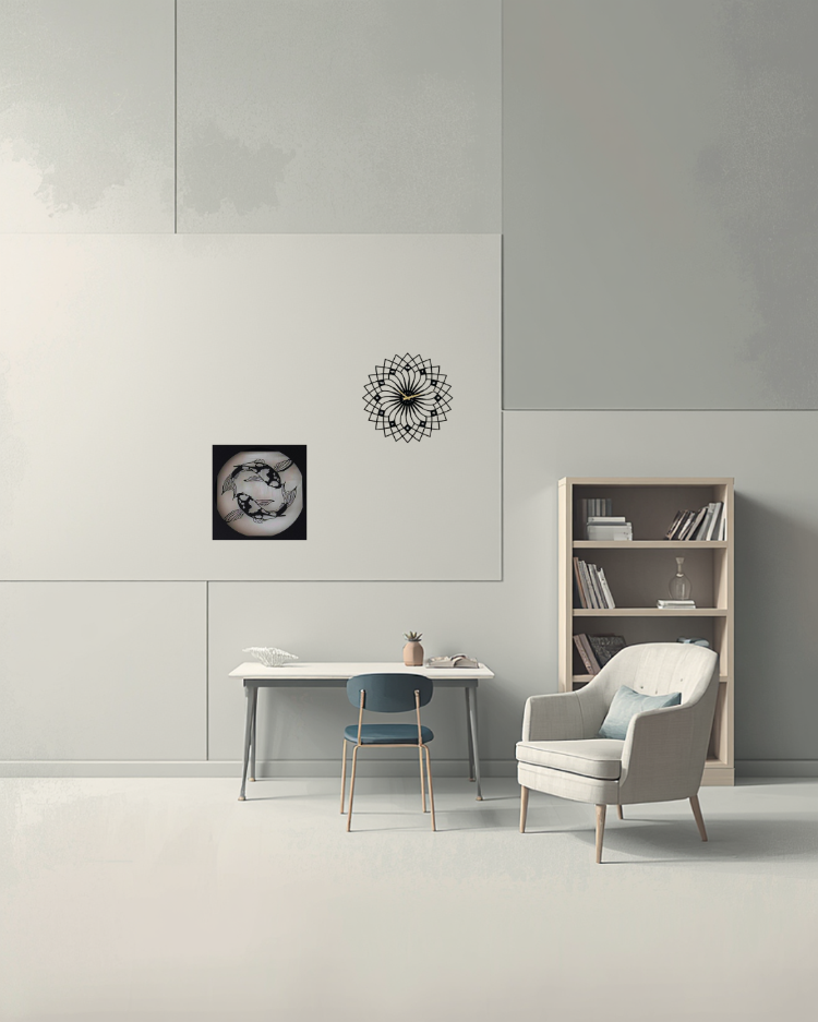 Koi Balığı Dekoratif Metal Tablo