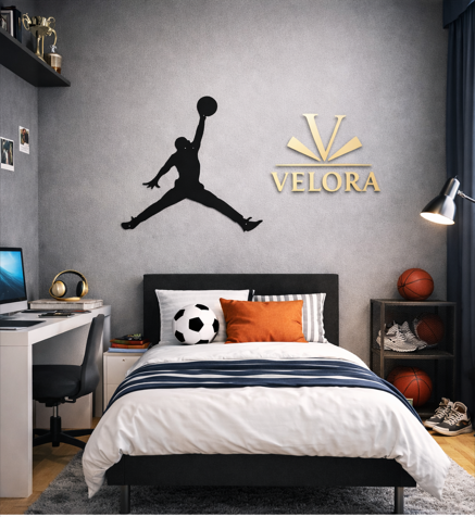 Basketci Sliüet Dekoratif Metal Tablo