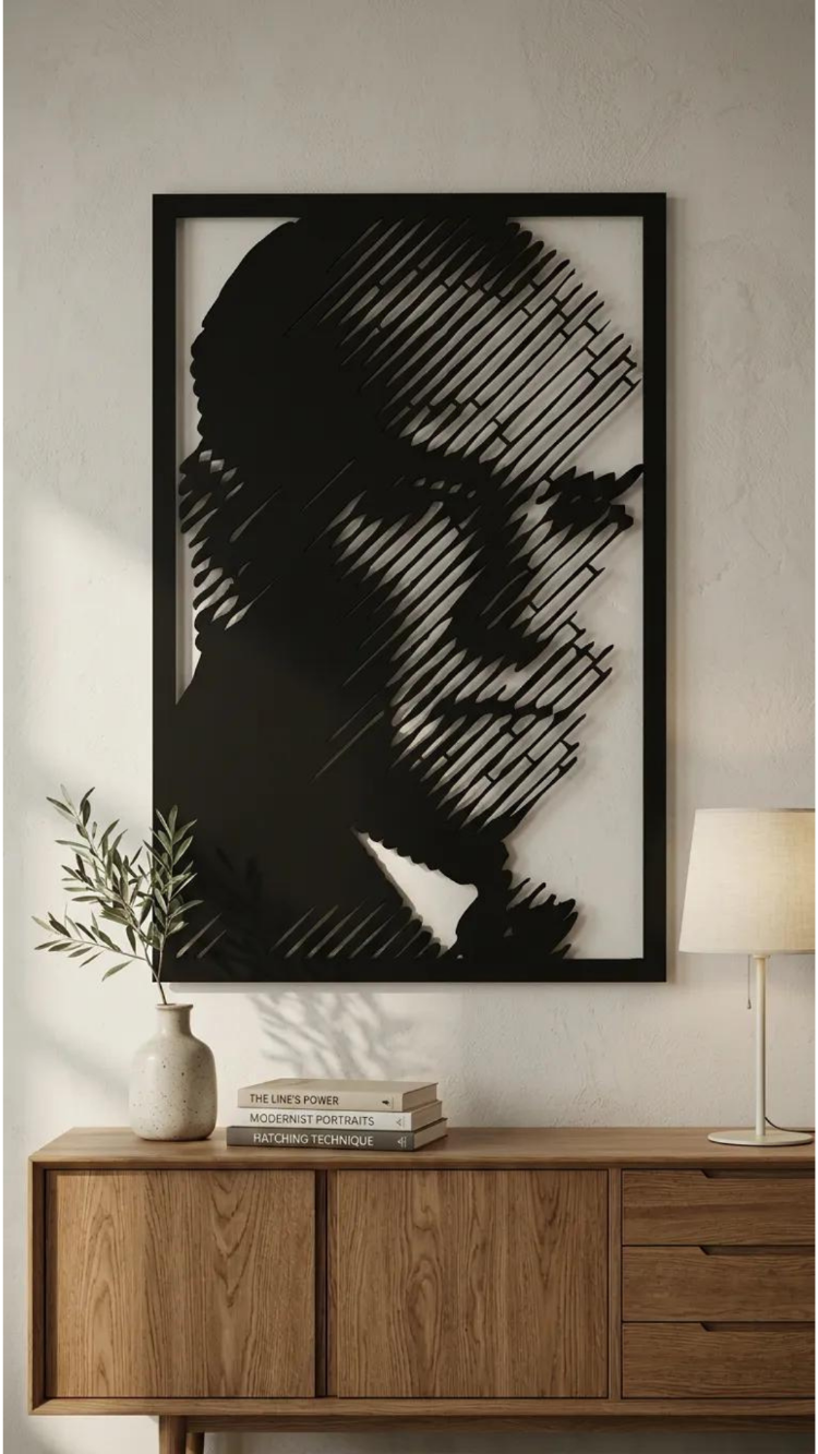 Dekoratif Metal Kesim Atatürk Portre Tablosu