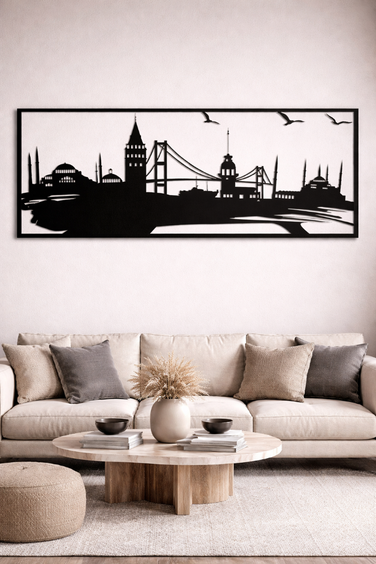 İstanbul Silüet Dekoratif Metal Tablo