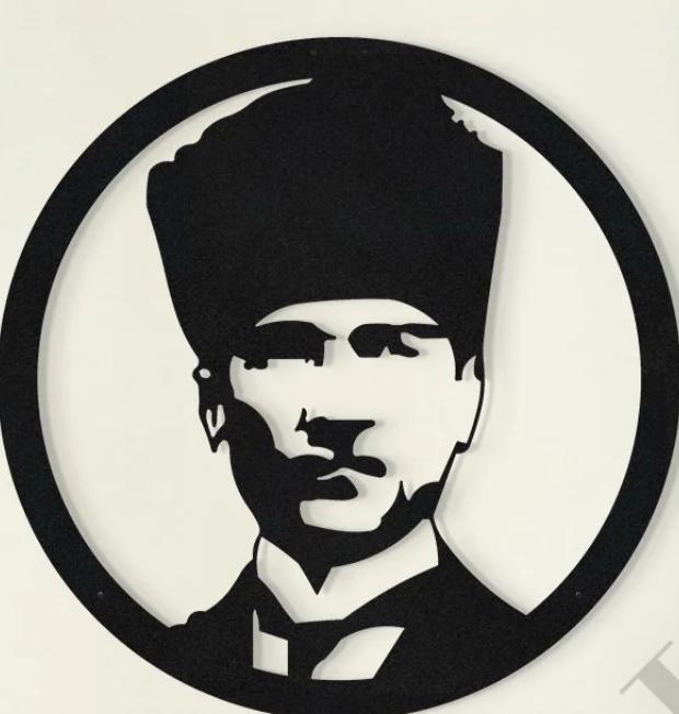 Atatürk Portre Dekoratif Metal duvar Tablo