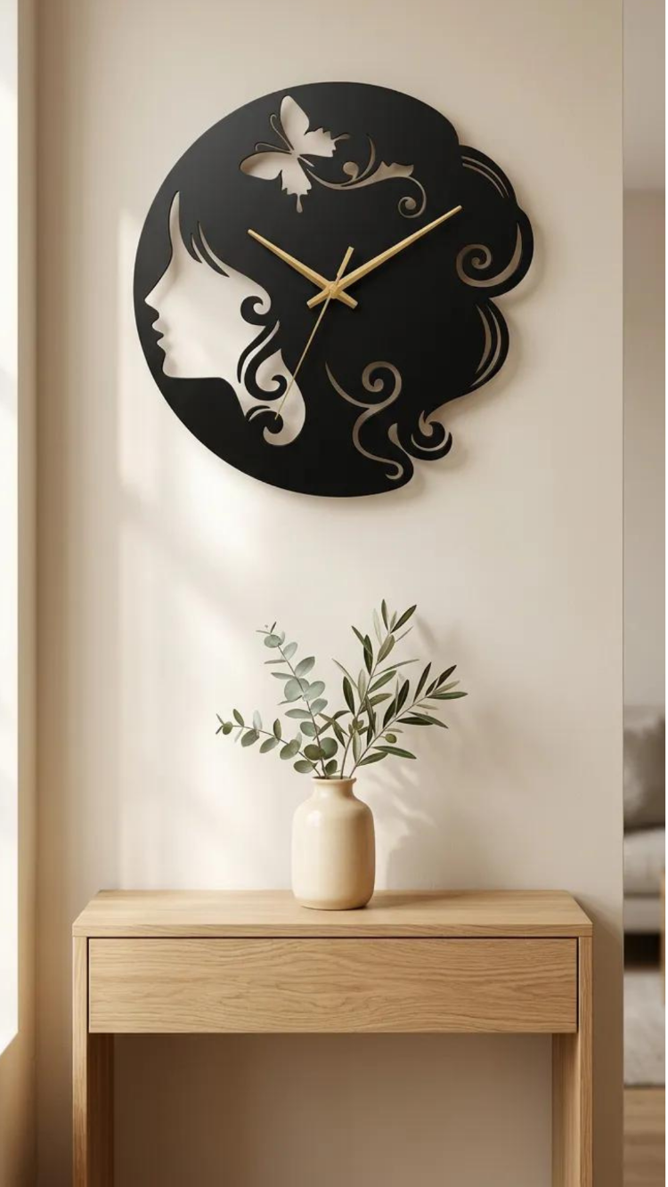 Dekoratif Metal Kesim Saat model 23
