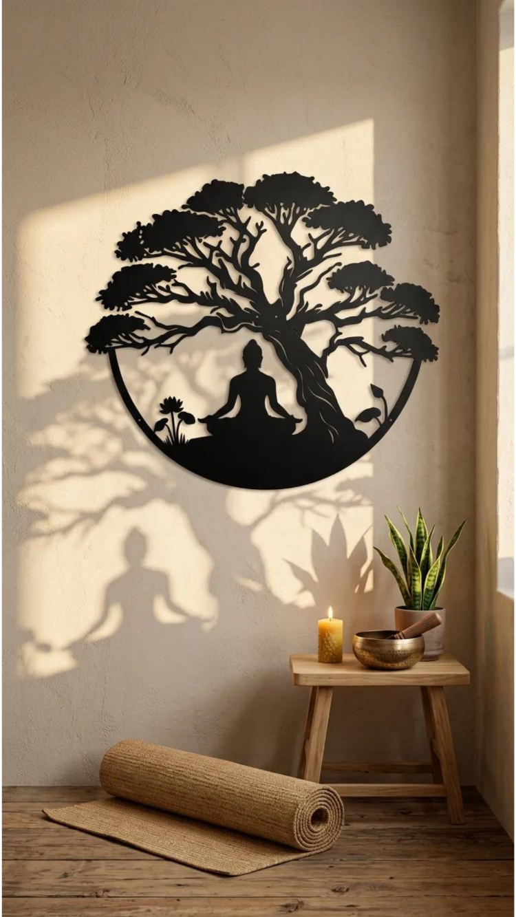 Dekoratif Koleksiyon – Bonzai Ağacı-Yoga Duvar Tablosu