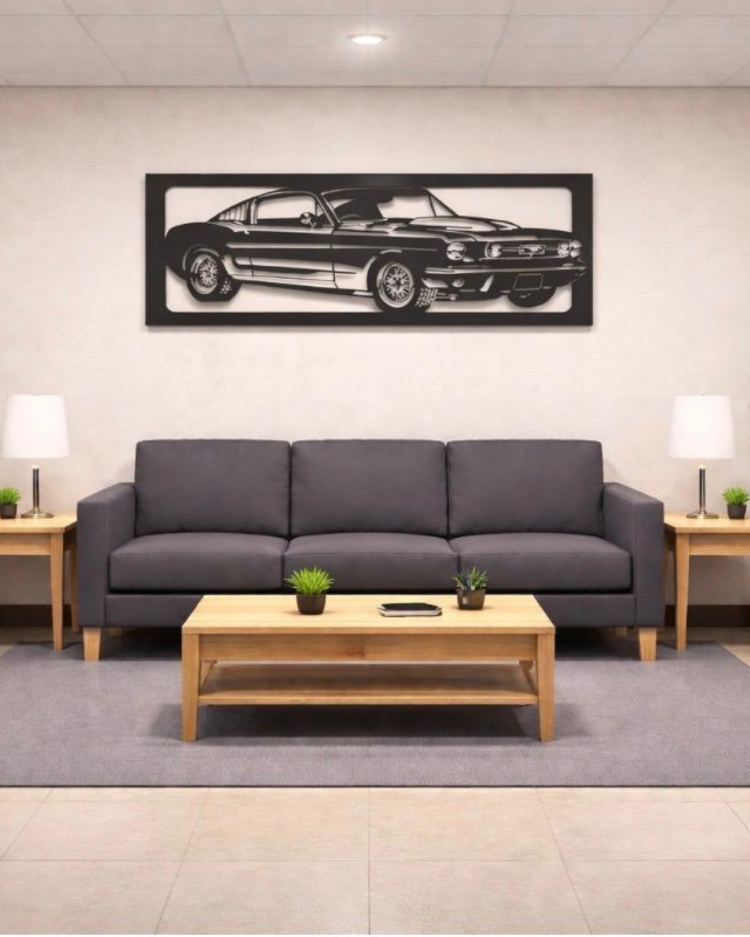 MUSTANG ARAÇ DUVAR DEKORASYON METAL TABLO