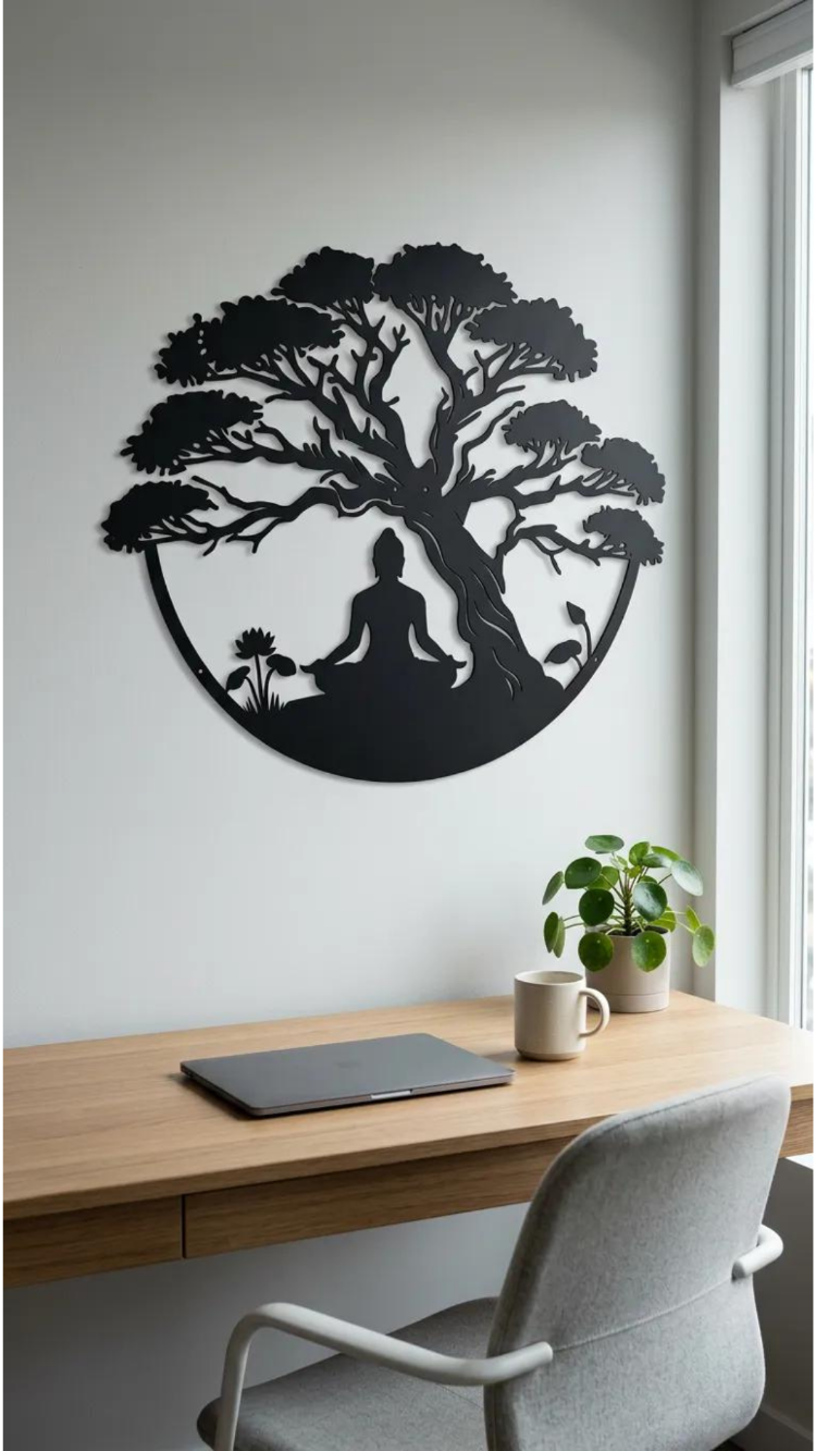 Dekoratif Koleksiyon – Bonzai Ağacı-Yoga Duvar Tablosu