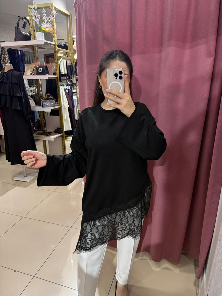 Dantel detaylı bluz