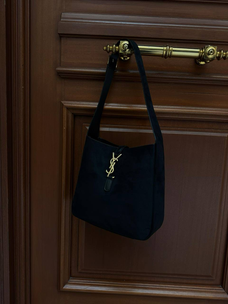 Yves Saint Laurent Süet Çanta - Siyah&Gold