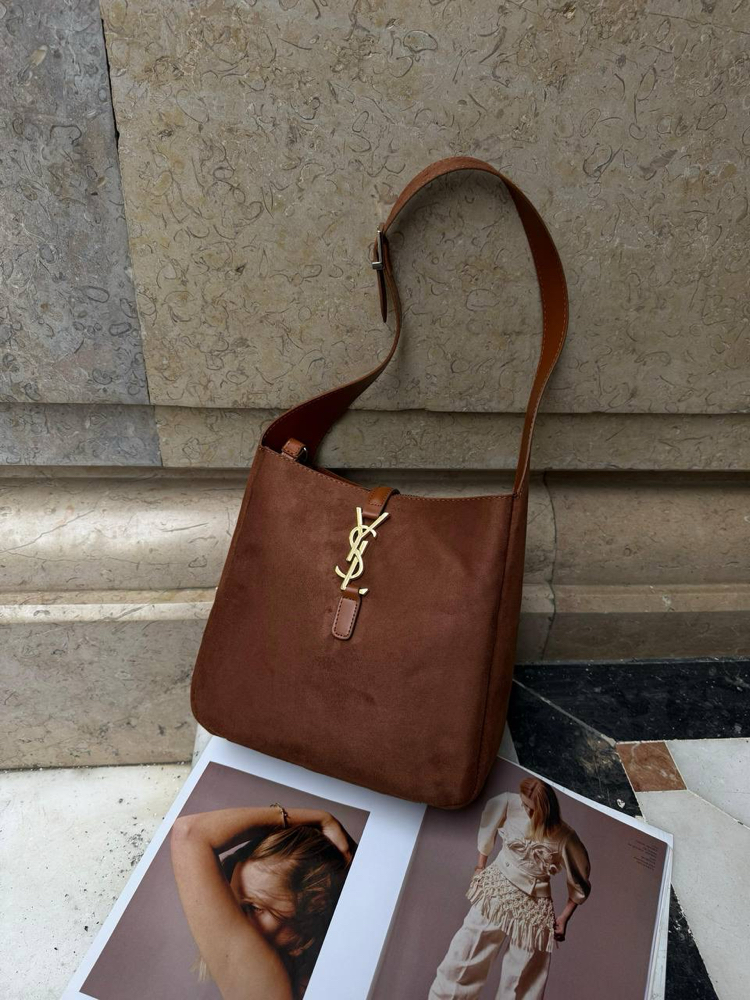 Yves Saint Laurent Süet Çanta - Taba