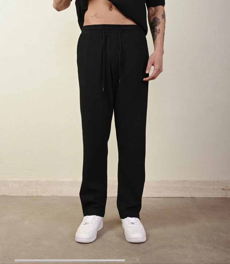 OVERSİZE FİTİLLİ JOGGER / SİYAH