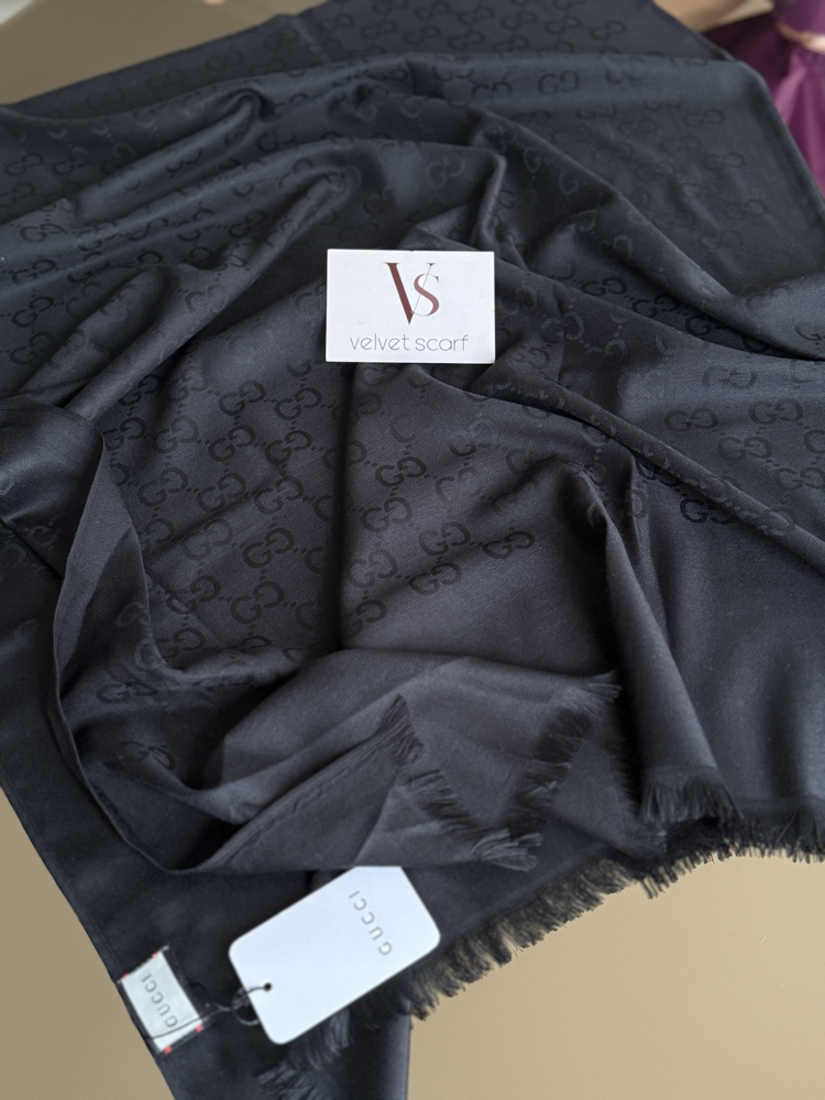 GUCCI YÜN İPEK ŞAL SİYAH