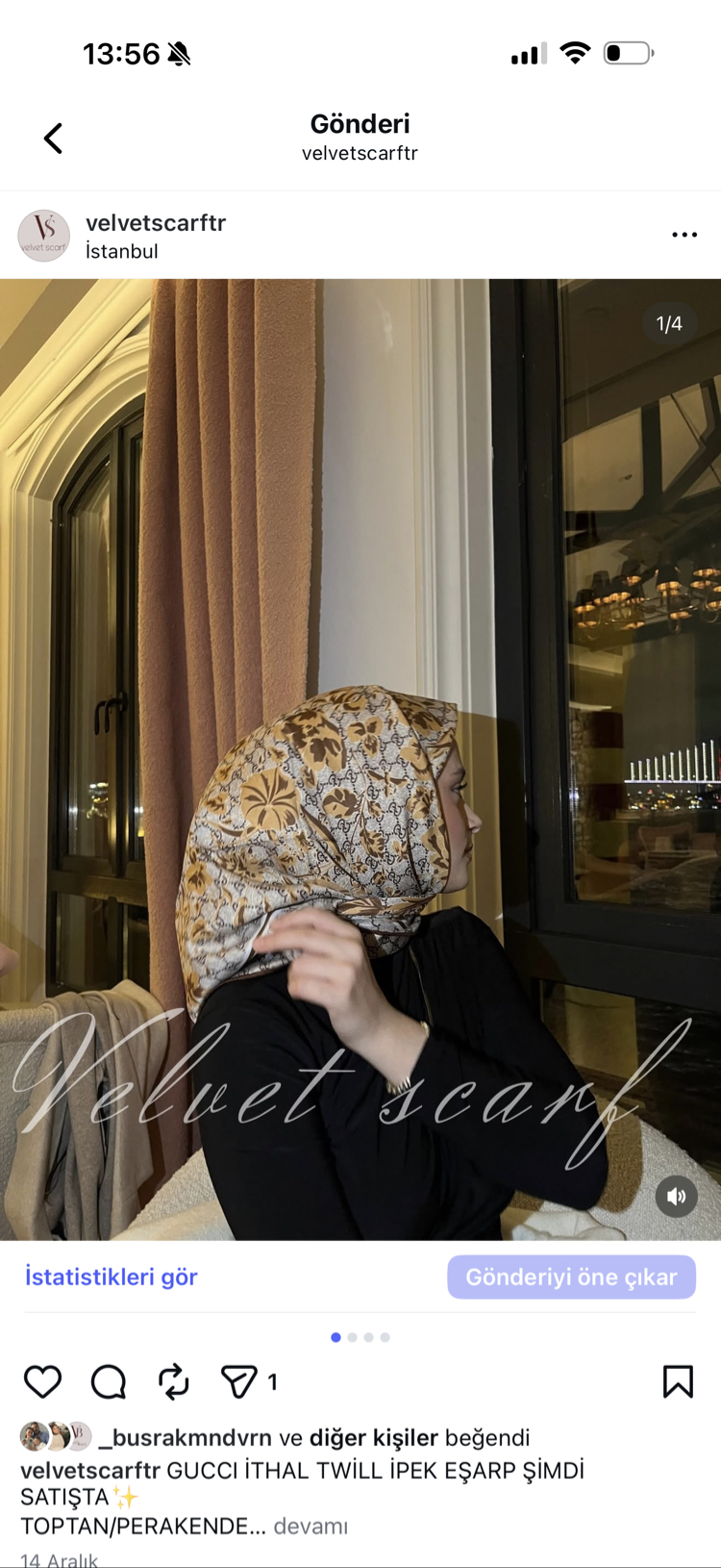 GUCCI TWİLL İPEK İTHAL EŞARP