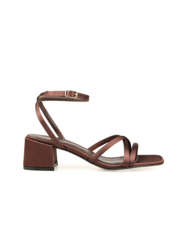Venedik Lurea Acı Kahve Slingback Kısa Topuklu Ayakkabı