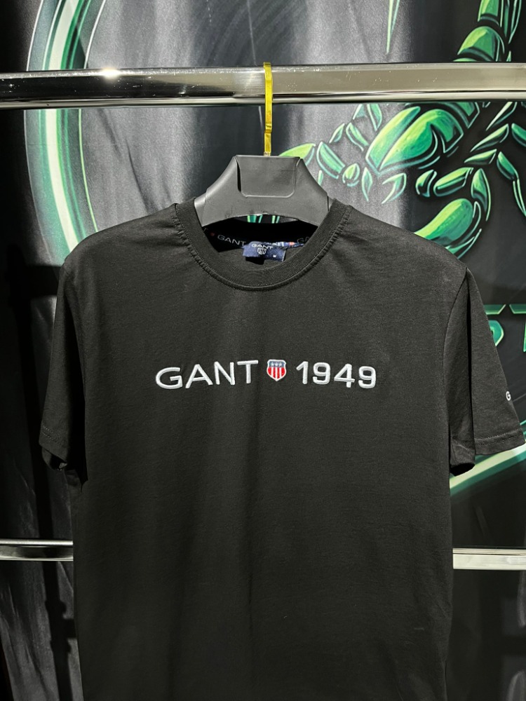 Gant Siyah Premium Bisiklet Yaka Tshirt