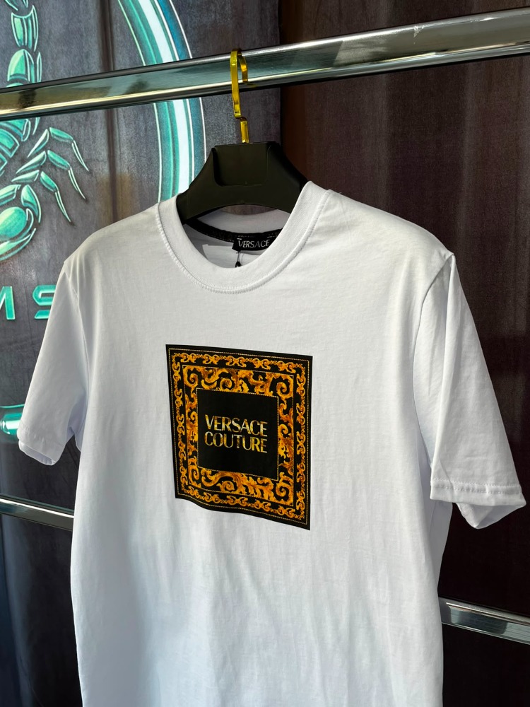 Versace Couture Beyaz Premium Bisiklet Yaka T-Shirt
