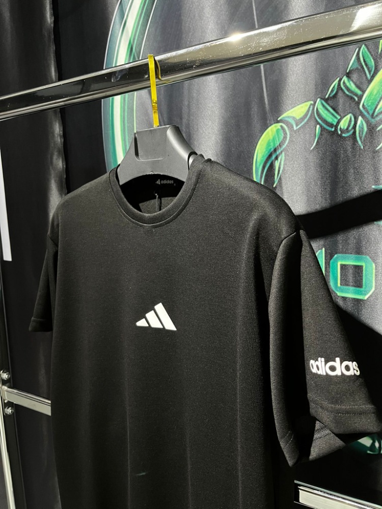 Adidas Siyah Premium Bisiklet Yaka Tshirt