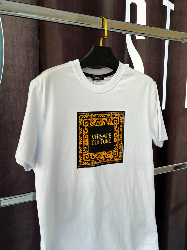 Versace Couture Beyaz Premium Bisiklet Yaka T-Shirt