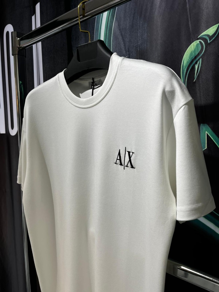 Armani Exchange Beyaz Premium Bisiklet Yaka Tshirt