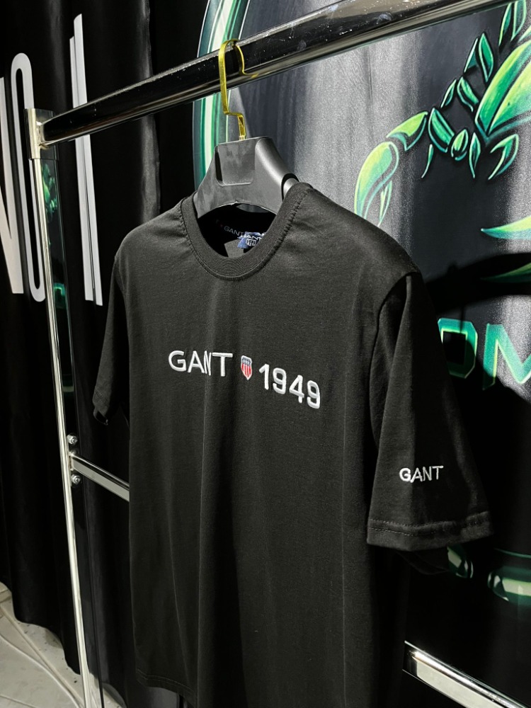 Gant Siyah Premium Bisiklet Yaka Tshirt