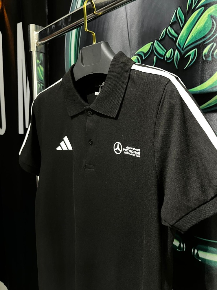 Adidas x Mercedes-AMG Petronas Siyah Premium Polo Yaka Tshirt