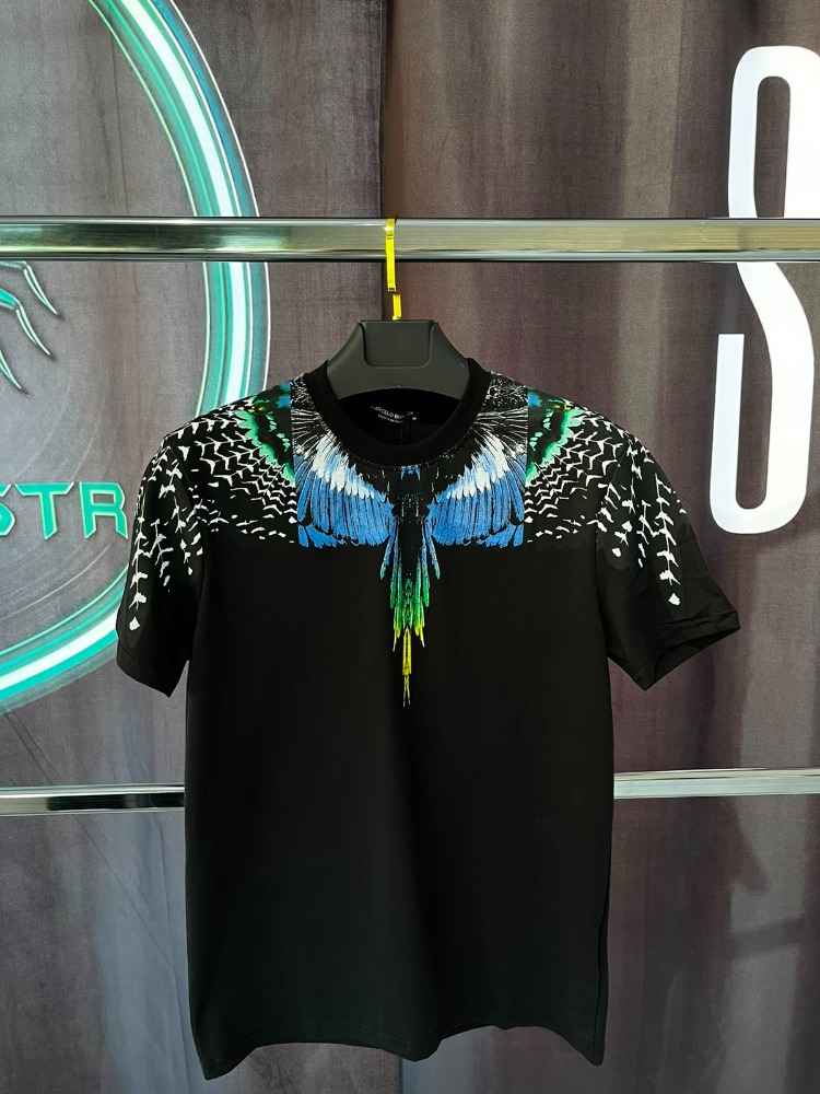 Marcelo Burlon Siyah Wings Premium Bisiklet Yaka T-Shirt