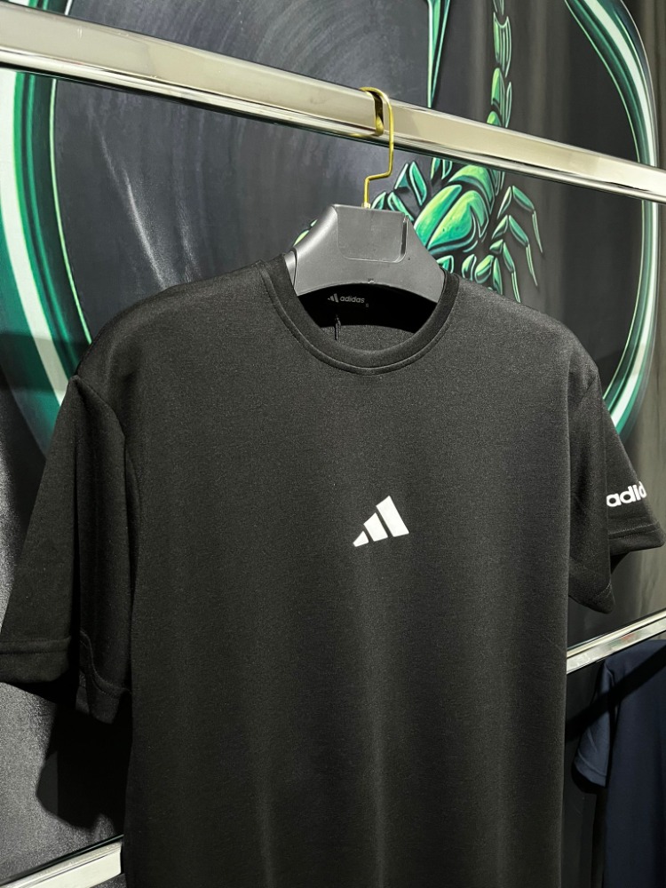 Adidas Siyah Premium Bisiklet Yaka Tshirt