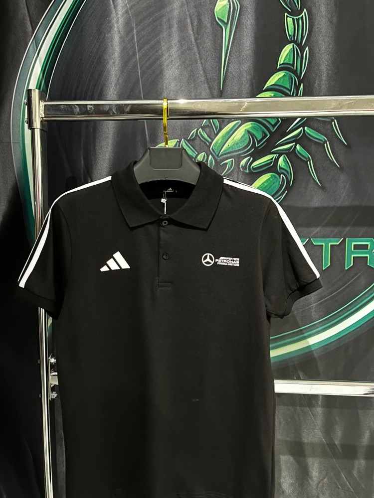 Adidas x Mercedes-AMG Petronas Siyah Premium Polo Yaka Tshirt