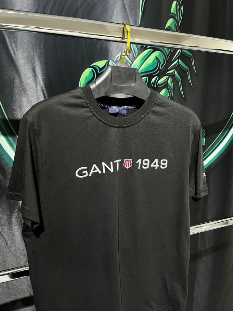 Gant Siyah Premium Bisiklet Yaka Tshirt