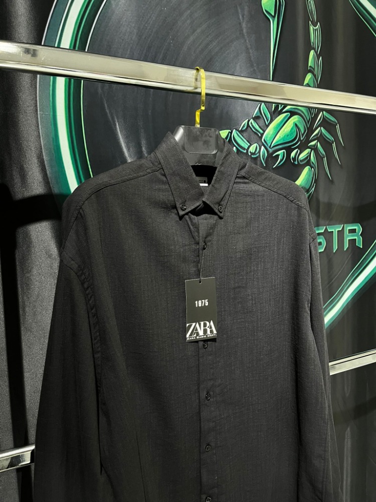 Zara Siyah Premium Keten Gömlek