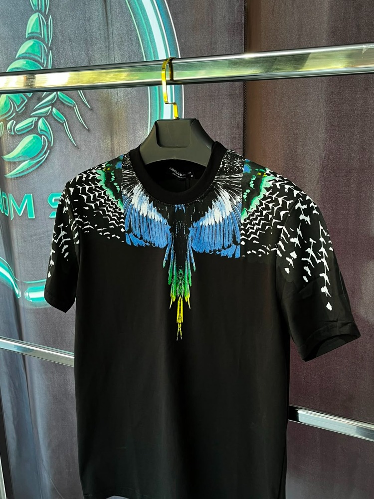 Marcelo Burlon Siyah Wings Premium Bisiklet Yaka T-Shirt