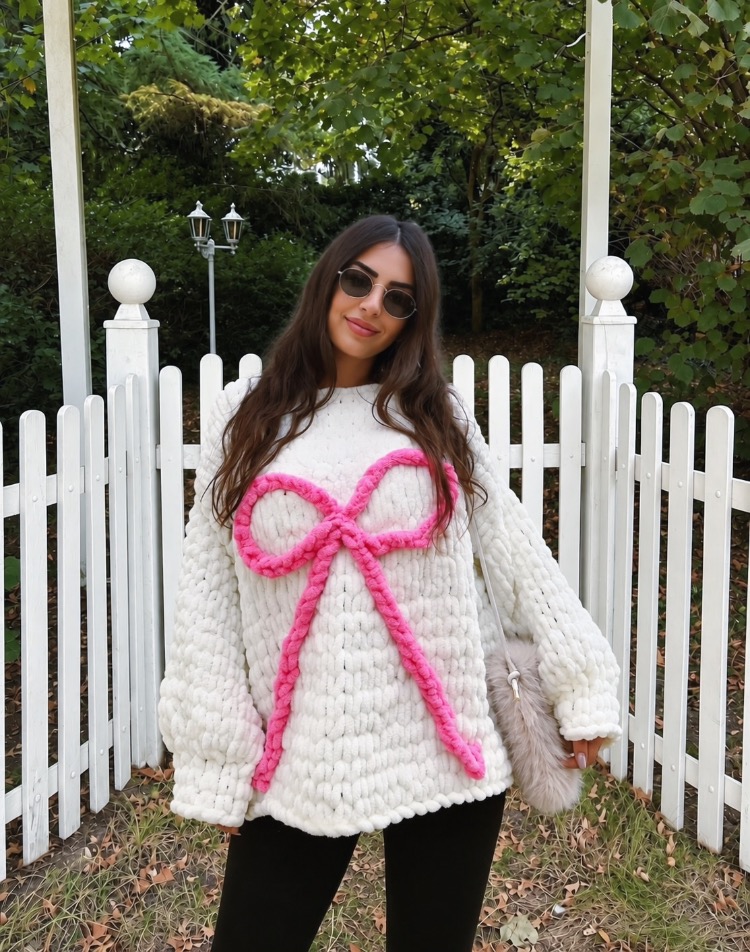 Pink Bloom Puffy Sweater