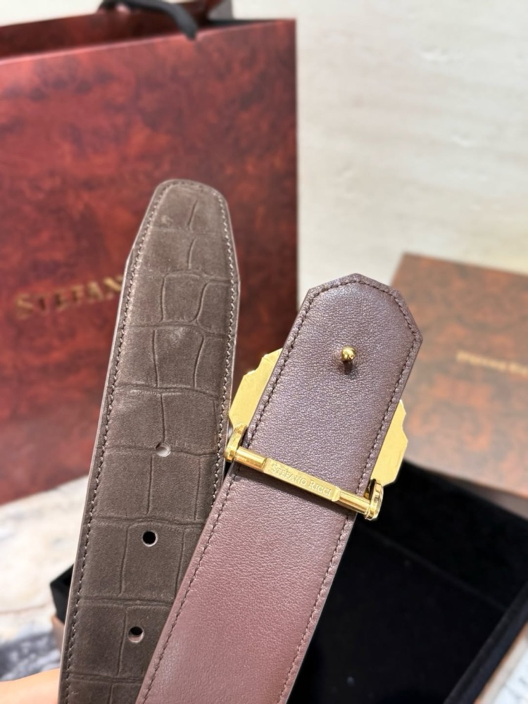 Stefano Ricci Eagle Buckle Crocodile Belt